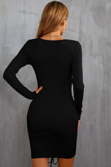 Long Sleeves Bodycon Little Black Homecoming Dress