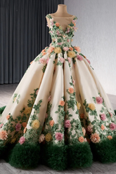 Luxury Bateau Neck Quinceanera Dress Ball Gown Sweet 16 Dress