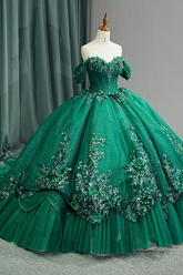 Luxury Green Organza Quinceanera Dress Ball Gown Sweet 16 Dress
