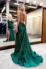 Mermaid Prom Dress In Glitter Fabric With Open Back And Beaded Corset Bodice Formal Evening Gown