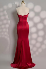 Mermaid Prom Dress Sleeveless Sweetheart Satin Formal Dress
