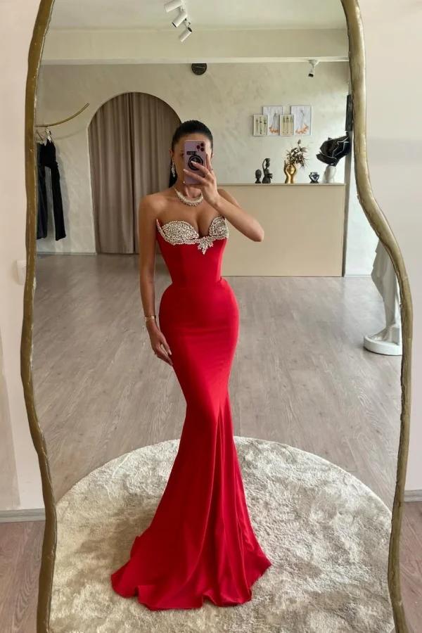 Mermaid Prom Dress Sweetheart Beaded Formal Dress