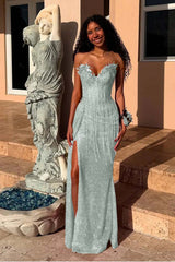 Mermaid Prom Dress Sweetheart Sleeveless Beaded Formal Dress