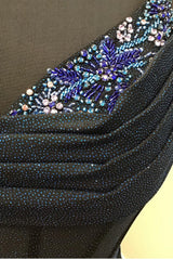 Navy Homecoming Dress Beaded Corset Tight Short Cocktail Dresses