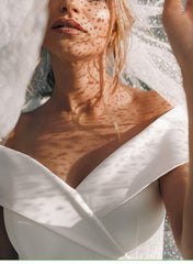 Off The Shoulder A Line Wedding Dress