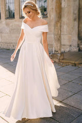 Off The Shoulder A Line Wedding Dress