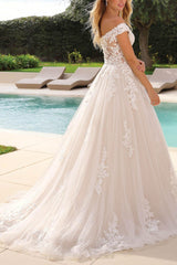 Off The Shoulder Ball Gown Wedding Dress with Classic Lace