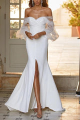 Off The Shoulder Long Sleeves Wedding Dress Trumpet/Mermaid