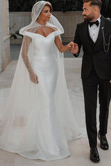 Off The Shoulder Sleeveless Sequined Trumpet/Mermaid Wedding Dress