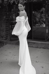 Off The Shoulder Wedding Dress with Long Puff Sleeves