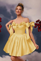 Off the Shoulder Homecoming Dress Sleeveless Short A Line Cocktail Dress With Pleated