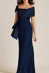 Off the Shoulder Lace Trumpet Mermaid Mother of the Bride Dresses Featuring Applique & Beading