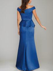 Off the Shoulder Mermaid Trumpet Mother of the Bride Dresses with Rhinestone & Ruffles