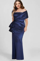 Off the Shoulder Plus Size Long Sheath Mother of the Bride Dresses