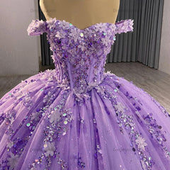 Off the Shoulder Purple Quinceanera Dress Ball Gown Sweet 16 Dress