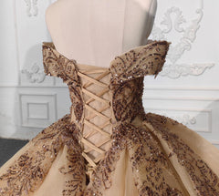 Off the Shoulder Quinceanera Ball Gown Sweet 16 Dress with Appliques and Beadings