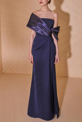 Off the Shoulder Ruched Sheath Column Dresses for the Mother of the Bride