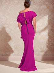 One Shoulder Mermaid Trumpet Mother of the Bride Dresses Featuring a Side Split