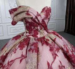 One Shoulder Quinceanera Dress Ball Gown Sweet 16 Dress with Lace appliques