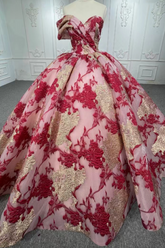 One Shoulder Quinceanera Dress Ball Gown Sweet 16 Dress with Lace appliques