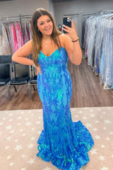 Orange Prom Dress Sequin Sweetheart Lace Up Back Long Evening Dress