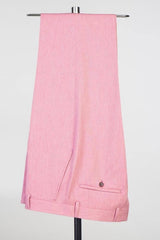 Pink Double Breasted Peaked Lapel Prom Suit