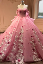 Pink Strapless Quinceanera Dress Ball Gown Sweet 16 Dress