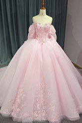 Pink Sweetheart Quinceanera Dress Ball Gown Off The Shoulder Sweet 16 Dress