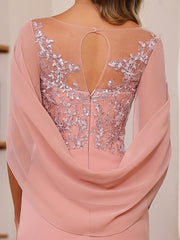 Plus Size Mother of the Bride A Line Scoop Long Outfits with Pleated & Sequins