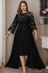 Plus Size Mother of the Bride A Line Sweetheart Asymmetrical Dress with Appliques