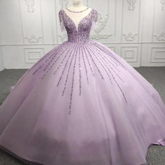 Purple A Line Quinceanera Dress Sequined Party Ball Gown Sweet 16 Dress