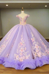 Purple Quinceanera Dress Off The Shoulder Ball Gown Sweet 16 Dress