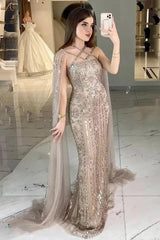 Purple Sheath/Column Prom Dress Halter Neck Beaded Formal Dress