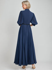 Queen Anne Neckline A line Ankle Length Mother of the Bride Dresses with Pleats Sequins & Beads