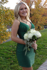 Red Homecoming Dress Spaghetti Straps Beaded Tight Short Cocktail Dresses