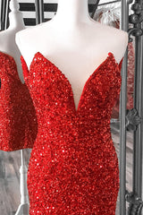 Red Homecoming Dress Sweetheart Sequin Tight Short Prom Dress