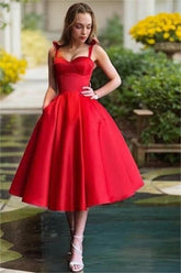 Red Spaghetti Straps Homecoming Dress Sweetheart Sleeveless A Line Short Cocktail Dress