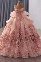 Rose Pink Sweetheart Neck Quinceanera Dress Ball Gown Sweet 16 Dress