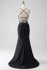 Royal Blue Prom Dress Corset Beaded Long Mermaid Evening Dress with Slit