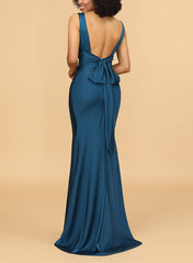 Satin Bridesmaid Dress With Bows