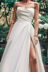 Satin Strapless Ball Gown Wedding Dress