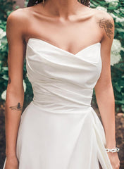 Satin Strapless Ball Gown Wedding Dress