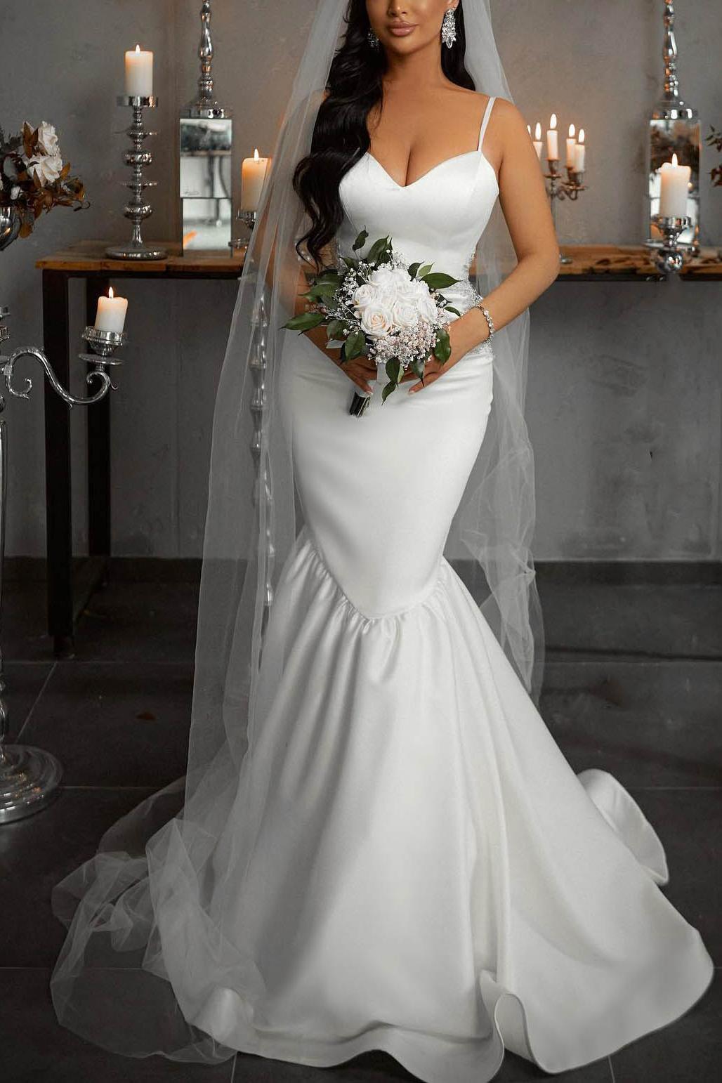 Satin Trumpet/Mermaid Wedding Dress