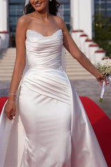 Satin Wedding Dress With Beading