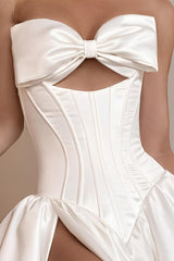 Satin Wedding Dress With Split Front