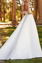 Satin Wedding Dress With Split Front