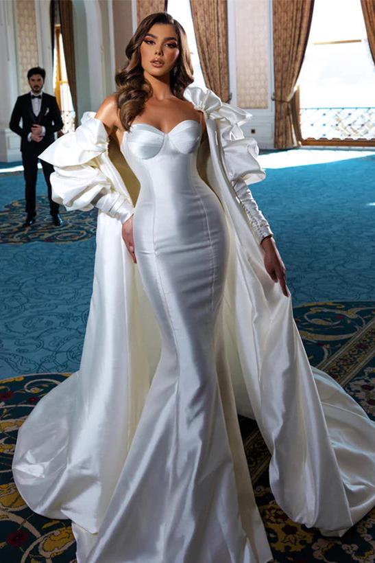 Satin Wedding Dress With Wrap