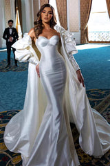 Satin Wedding Dress With Wrap