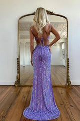 Sequin Prom Party Dress With Open Back And Long Silhouette Formal Evening Gown