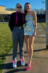 Silver Homecoming Dress Strapless Tight Short Cocktail Dresses with Sequin